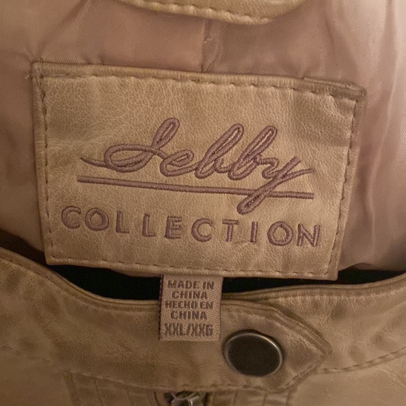 Sebby Tan Faux Leather Jacket Size XXL - Picture 2 of 11